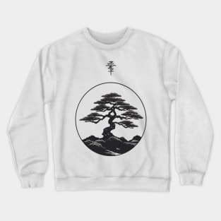 Vintage Minimalist Old Bonsai Tree Crewneck Sweatshirt